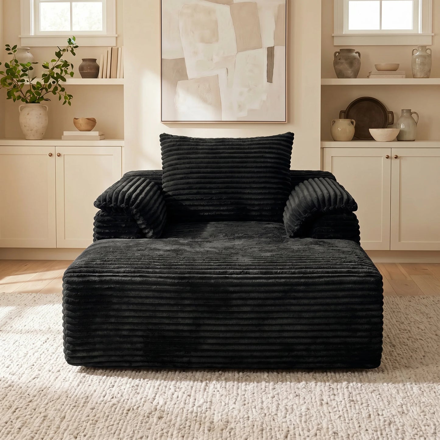 RidgeLoft⢠67" Oversized Corduroy Chaise Lounge & Sofa Bed