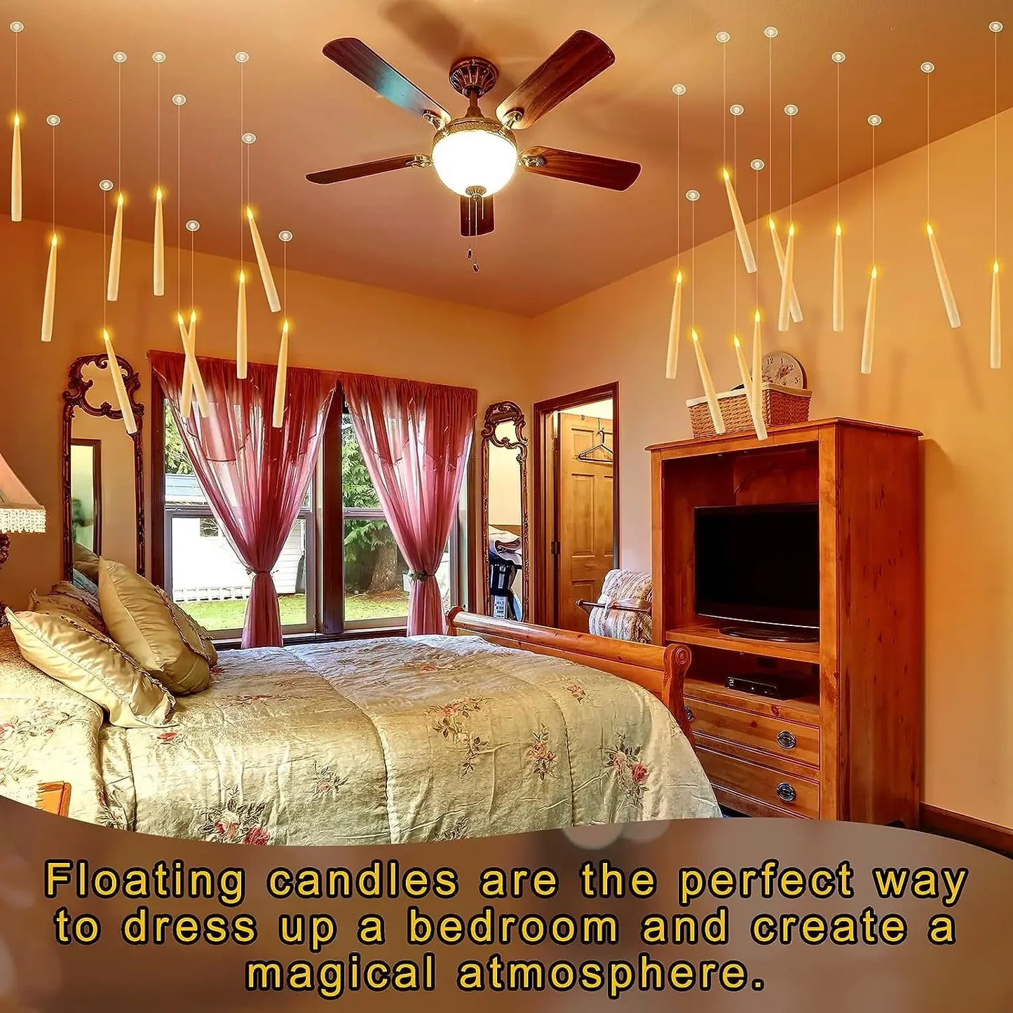 EnchantGlow™ Floating LED Candles with Magic Wand