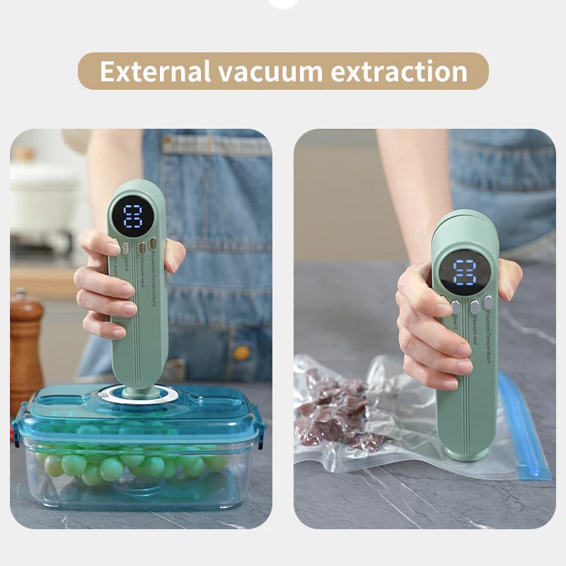 FreshZip™ Portable Vacuum Sealer – USB Rechargeable | Dry & Moist Food Storage with Bags & Pump