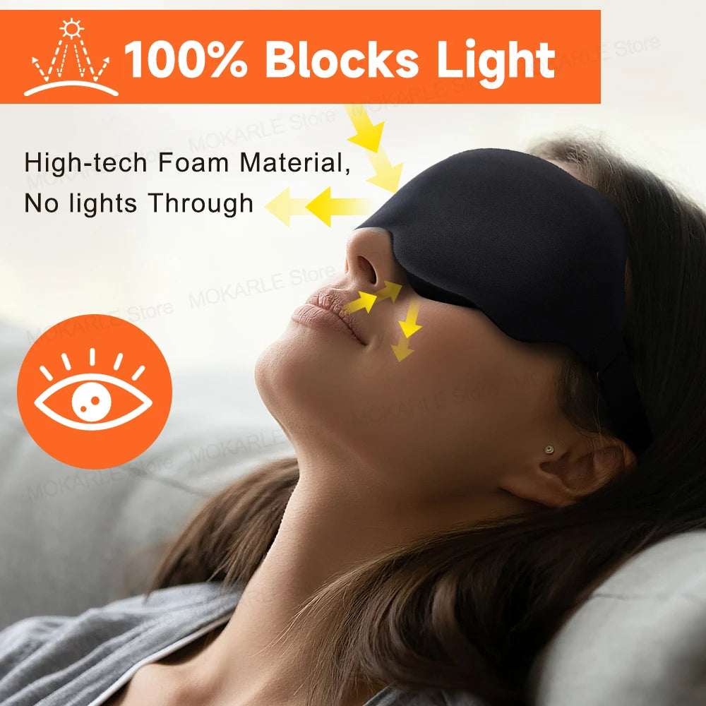 Restora™ 3D Sleep Mask – Soft, Breathable Eye Shade for Travel & Nighttime Use | 100% Light Blocking