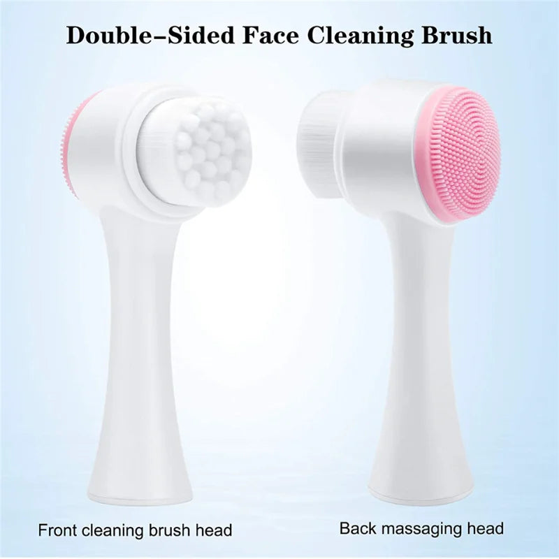 GlowDuo™ Double-Sided Facial Cleansing Brush – Deep Clean, Gentle Exfoliation & Relaxing Massage