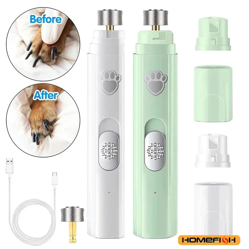 PawlishPro™ Electric Dog Nail Grinder – USB Rechargeable, Low Noise, Painless Pet Nail Trimmer for Small & Large Dogs