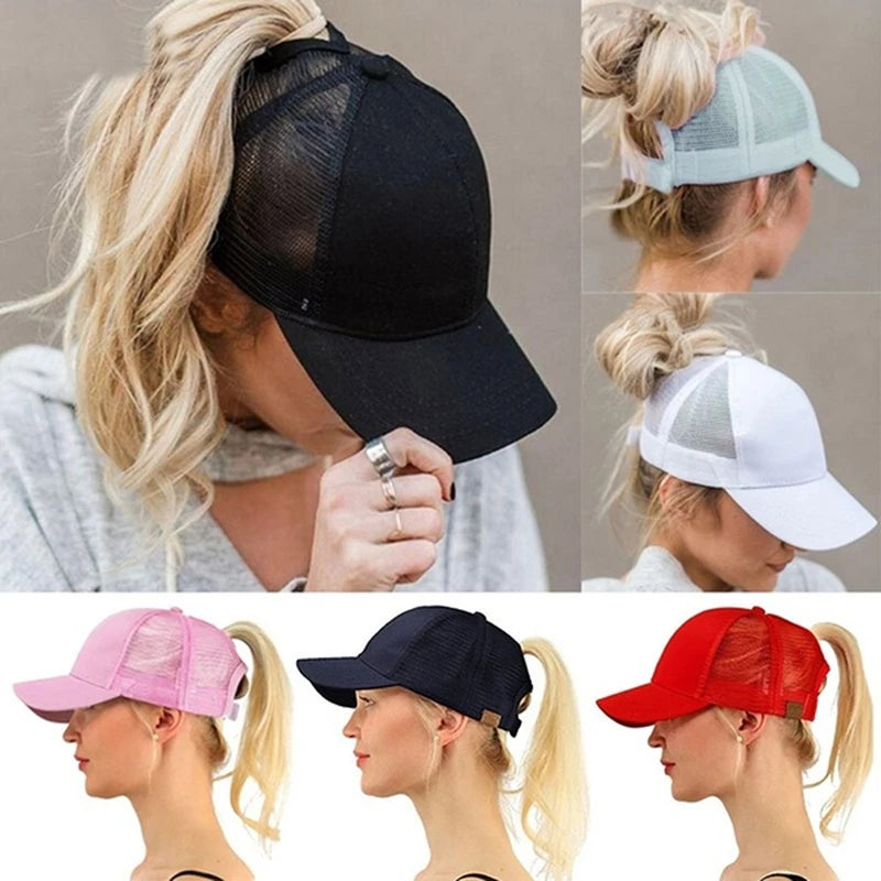 EasyFit™ Ponytail Hat – Mesh Snapback for Women
