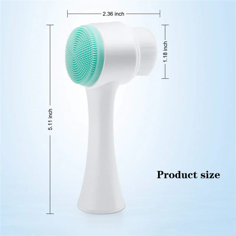 GlowDuo™ Double-Sided Facial Cleansing Brush – Deep Clean, Gentle Exfoliation & Relaxing Massage