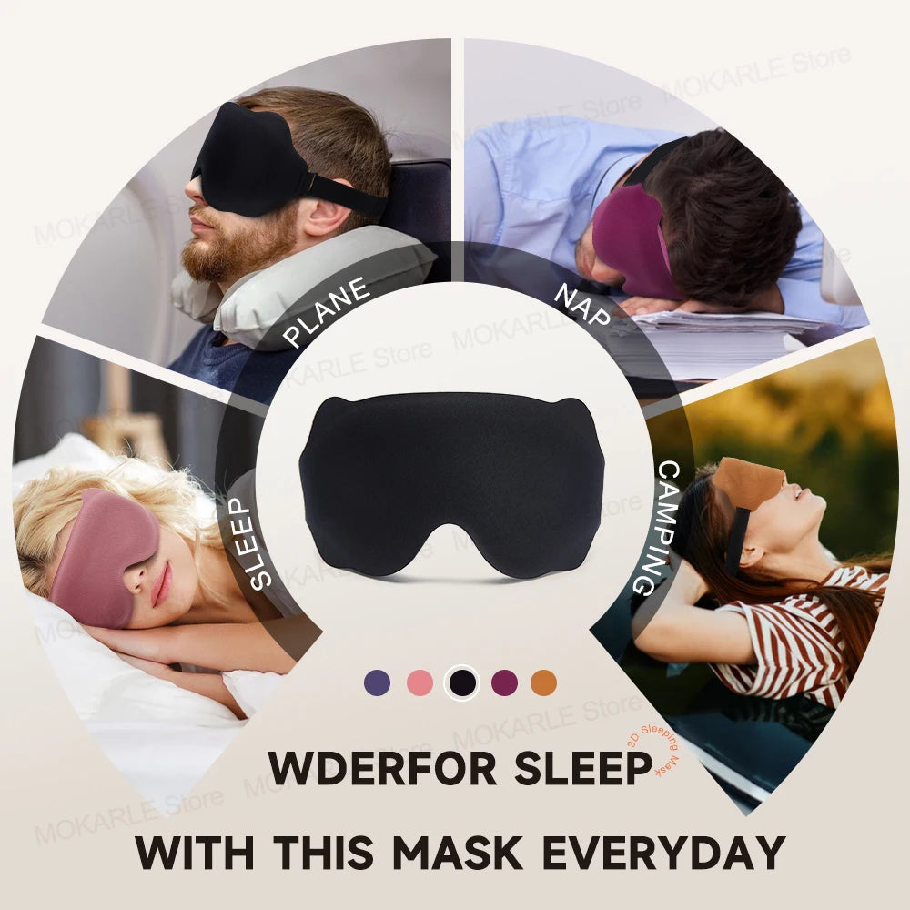 Restora™ 3D Sleep Mask – Soft, Breathable Eye Shade for Travel & Nighttime Use | 100% Light Blocking