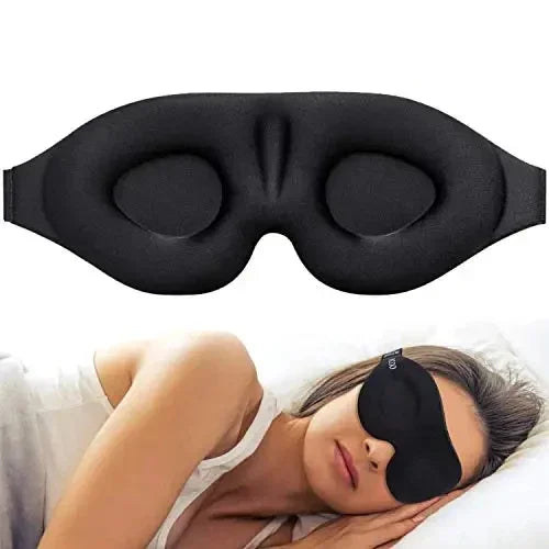 SleepEase™ 3D Contour Sleep Mask – No Pressure, Total Darkness, Ultra-Soft Fit