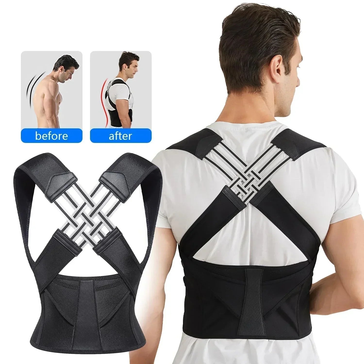 Ultimate Back Brace Posture Corrector - Adjustable Support for Pain Relief & Improved Posture for Men and Women