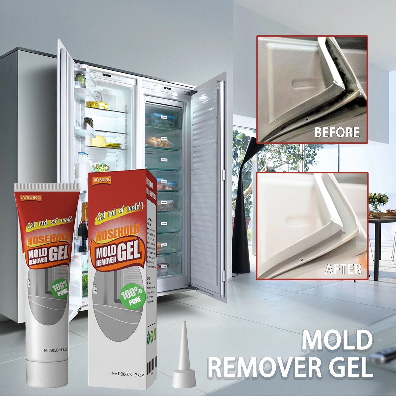 Household Mold Remover Gel – Eliminates Mold, Mildew, Odor & Stains | 1–10 Pack Options