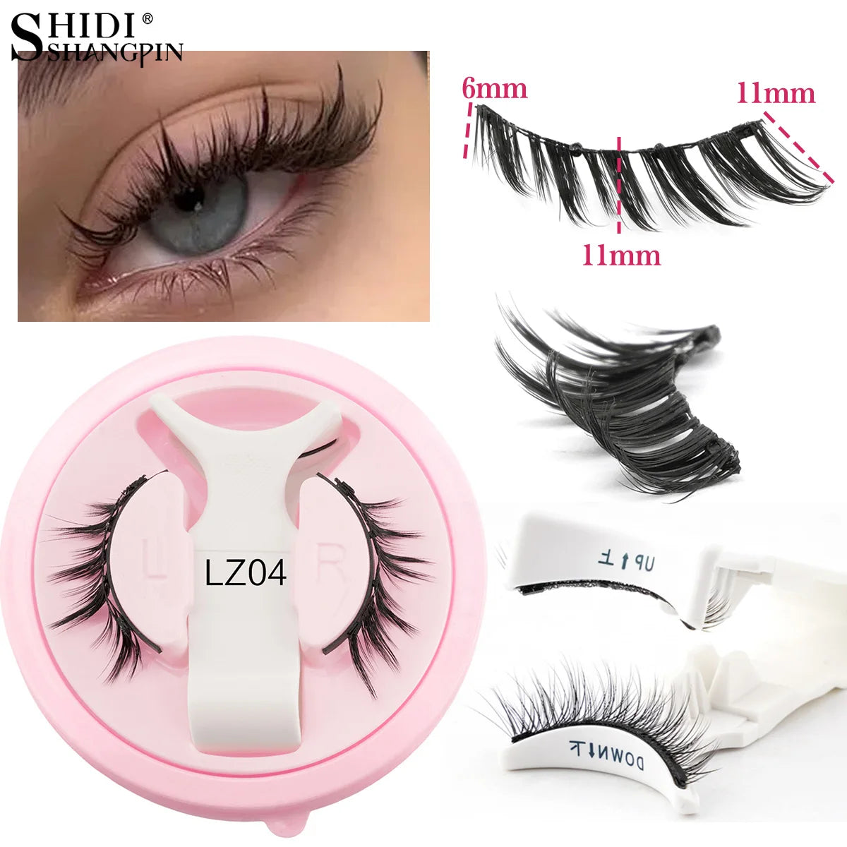 Hot 1 Pair Magnetic Eyelashes Handmade Fluffy Faux Mink Lashes Reusable Natural False Eyelashes and Magnetic Tweezers Set Makeup