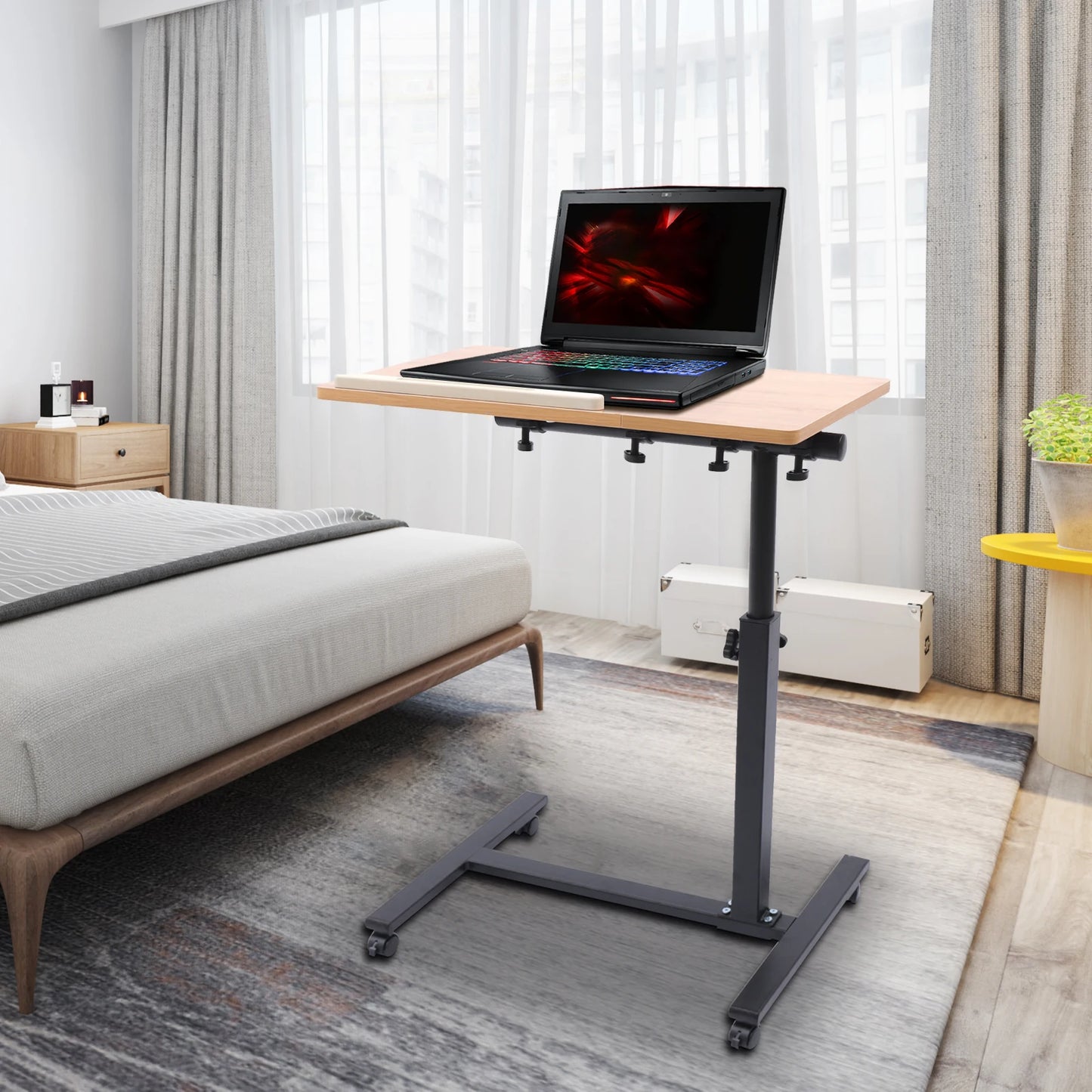 GlideDesk™ – Adjustable Rolling Laptop Desk | Mobile Workstation for Home & Office