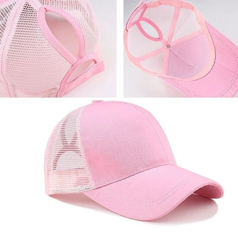 EasyFit™ Ponytail Hat – Mesh Snapback for Women