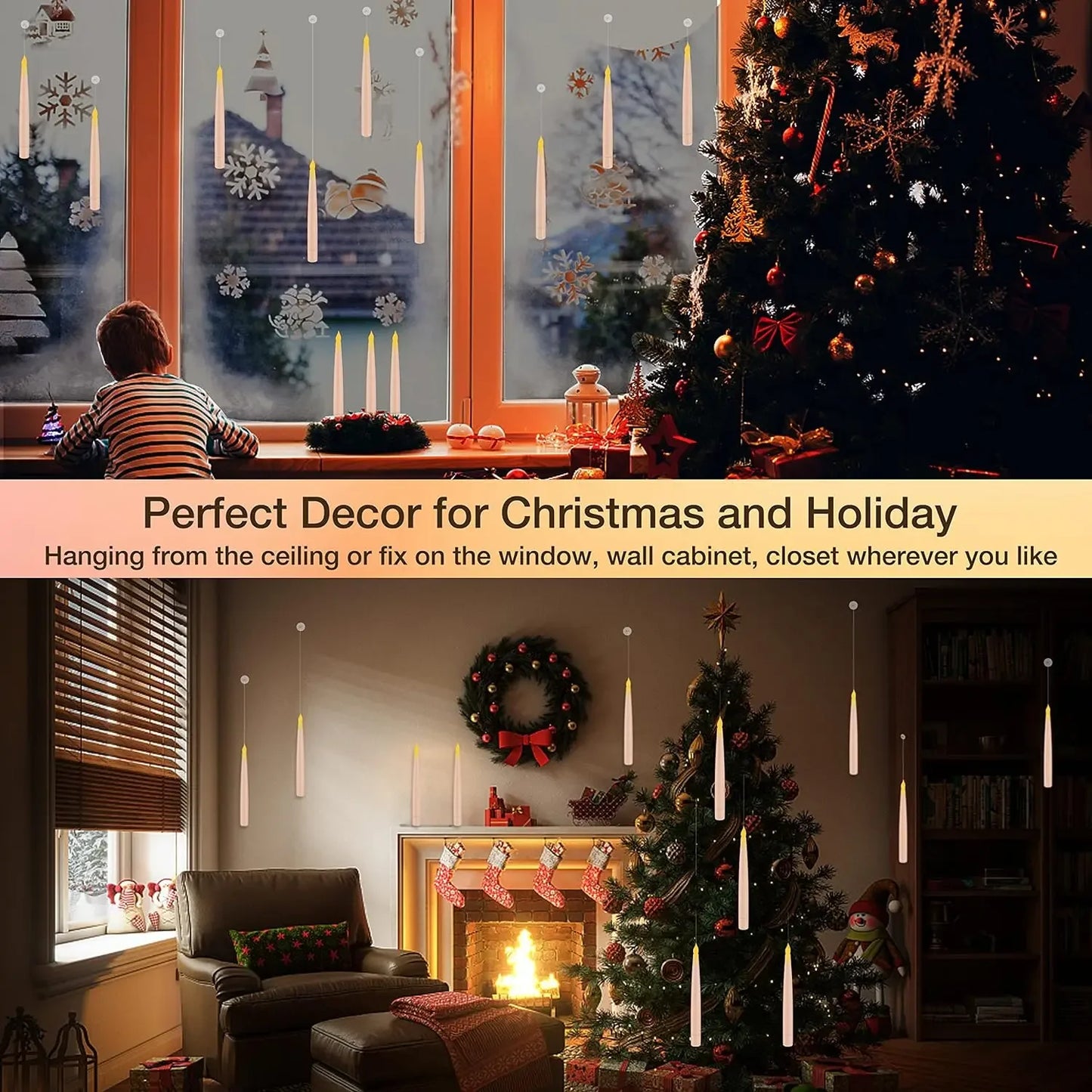 EnchantGlow™ Floating LED Candles with Magic Wand