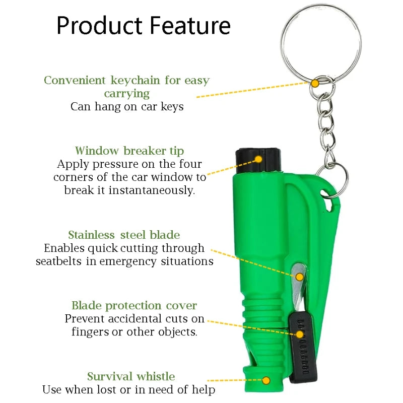 Safety Hammer with Rescue Whistle, Car Escape Tool,2-In-1 Window Breaker Seatbelt Cutter, Compact Emergency Escape Tool for Car