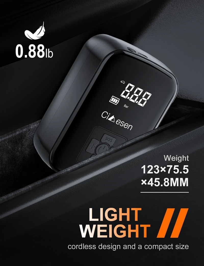 Smart Portable Tire Inflator – Wireless 150 PSI Air Pump