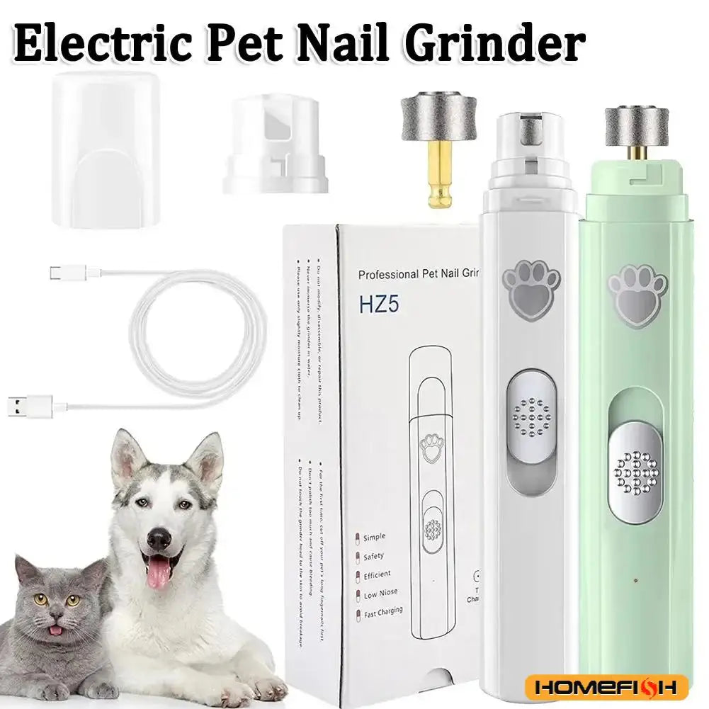 PawlishPro™ Electric Dog Nail Grinder – USB Rechargeable, Low Noise, Painless Pet Nail Trimmer for Small & Large Dogs