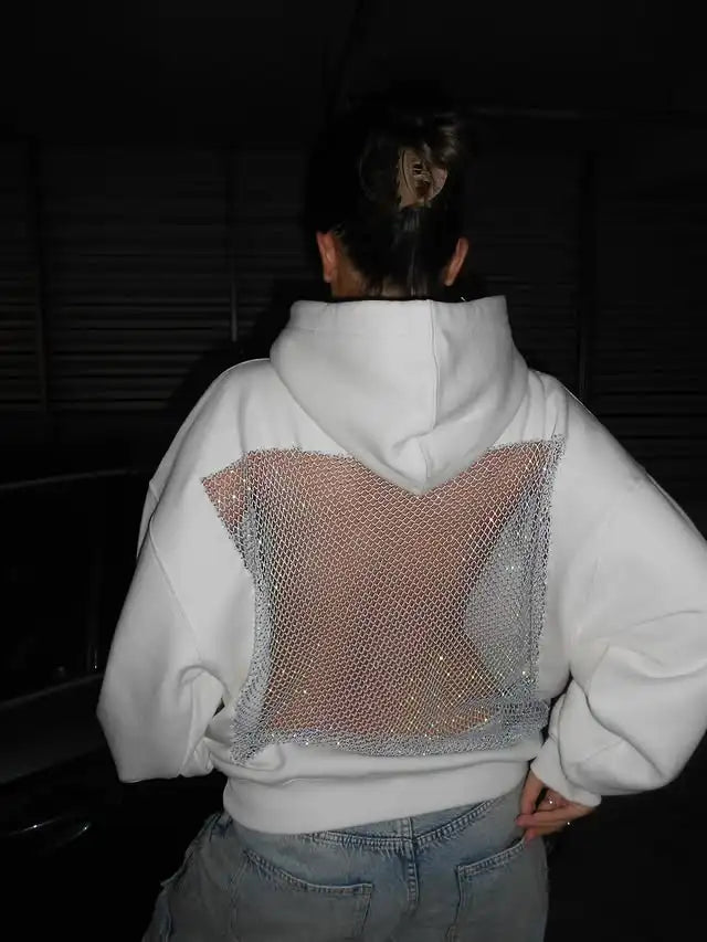 Backless Mesh Hoodie – Lightweight & Breathable Y2K Design