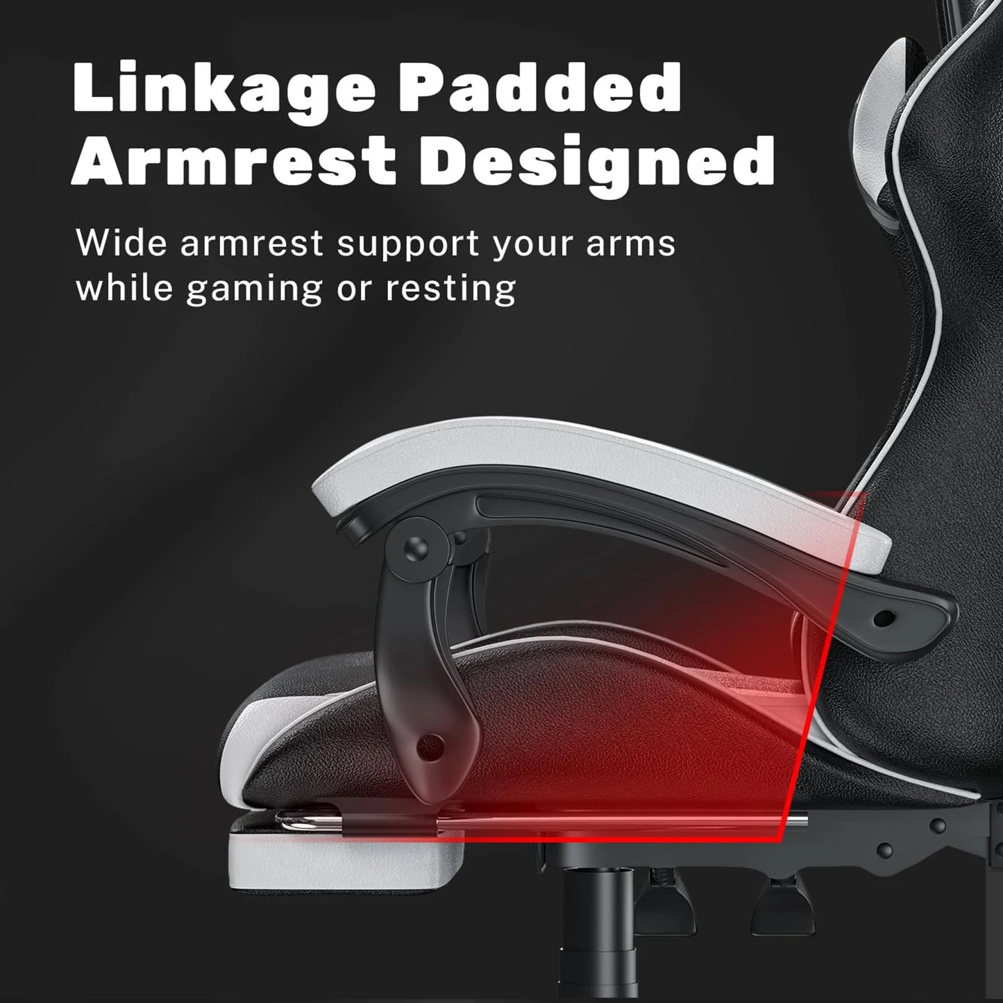 BIGZZIA™ Ergonomic Gaming Chair with Footrest – High-Back Recliner with Lumbar & Headrest Support