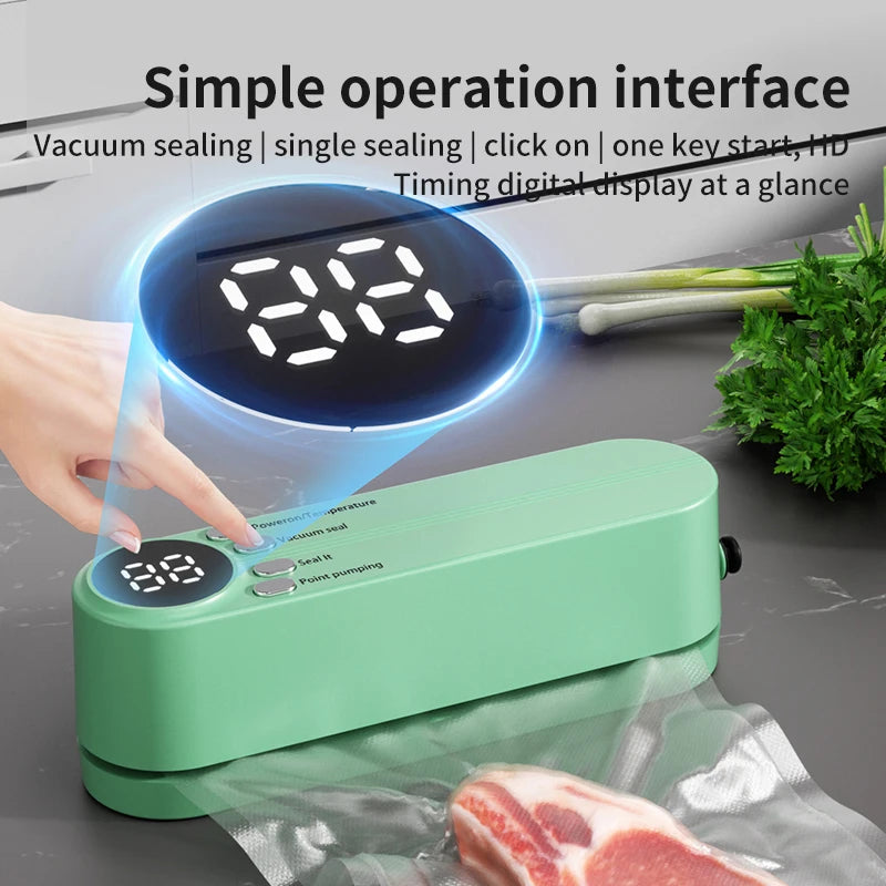FreshZip™ Portable Vacuum Sealer – USB Rechargeable | Dry & Moist Food Storage with Bags & Pump