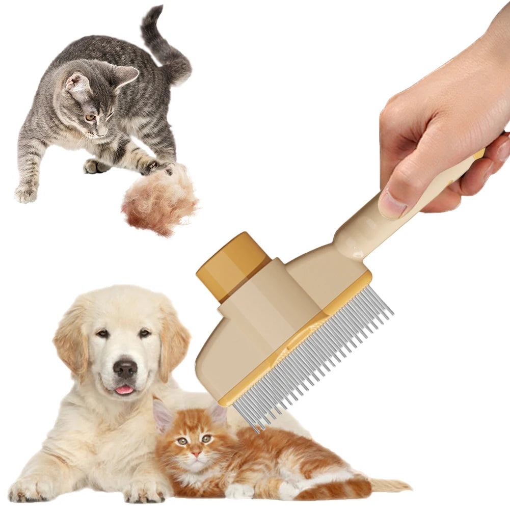 Self Cleaning Slicker Brush with Release Button Dog Brush Dog Deshedding Brush Hair Remover Comb for Dogs and Cats