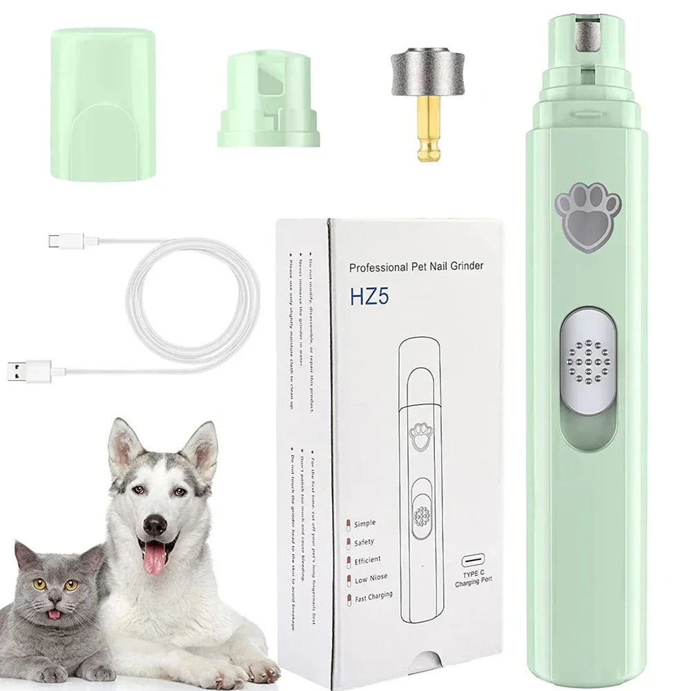 PawlishPro™ Electric Dog Nail Grinder – USB Rechargeable, Low Noise, Painless Pet Nail Trimmer for Small & Large Dogs