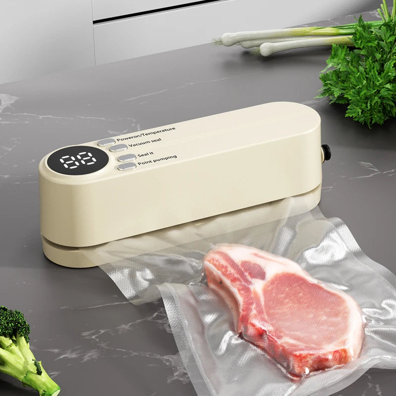 FreshZip™ Portable Vacuum Sealer – USB Rechargeable | Dry & Moist Food Storage with Bags & Pump
