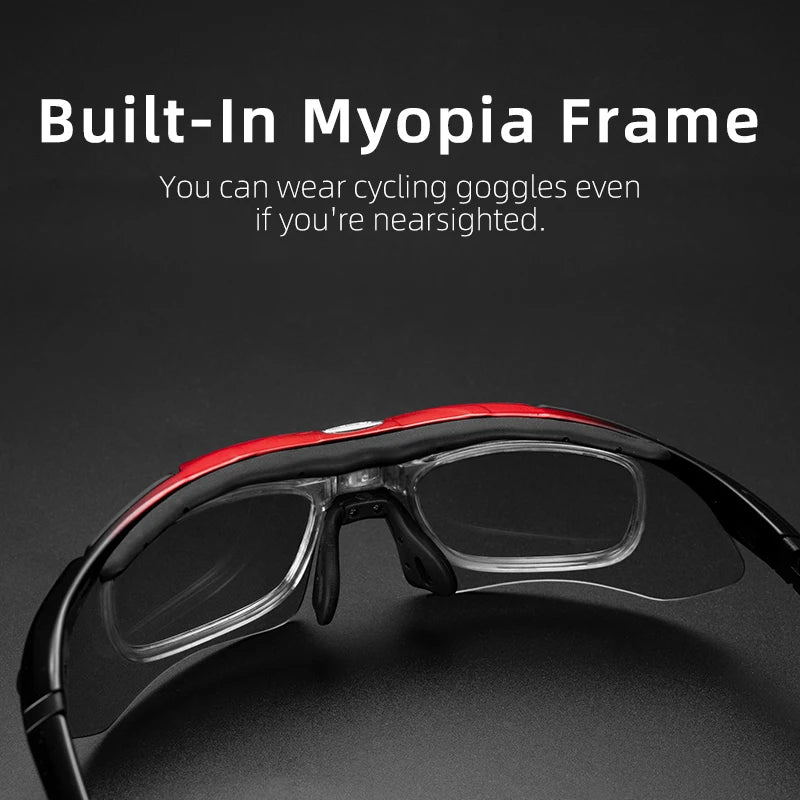 ROCKBROS Polarized Sports Sunglasses – 5 Lens Interchangeable Set