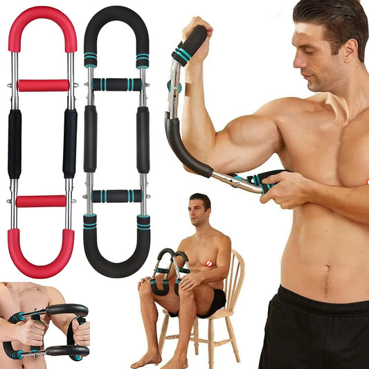 Adjustable Wrist Strength Trainer Multifunctional U-Shaped Spring Arm Force Bar for Shoulder Arm and Chest Exercise