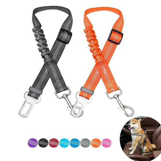 SafeRide™ Adjustable Dog Car Seat Belt – Pet Safety Harness Clip for Cars