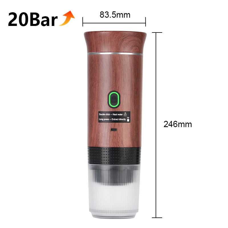 BrewMate™ Portable 3-in-1 Espresso Maker – Wireless Travel Coffee Machine for Home, Car & Camping
