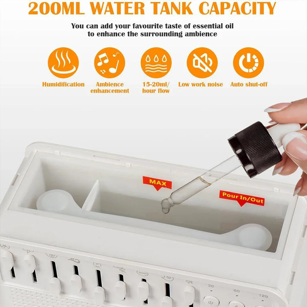 NEW 3 in 1 Bluetooth-Compatible Speaker White Noise Sleep Aid Night Light Humidifier All-In-One Machine Free 8 Goup Nature Sound