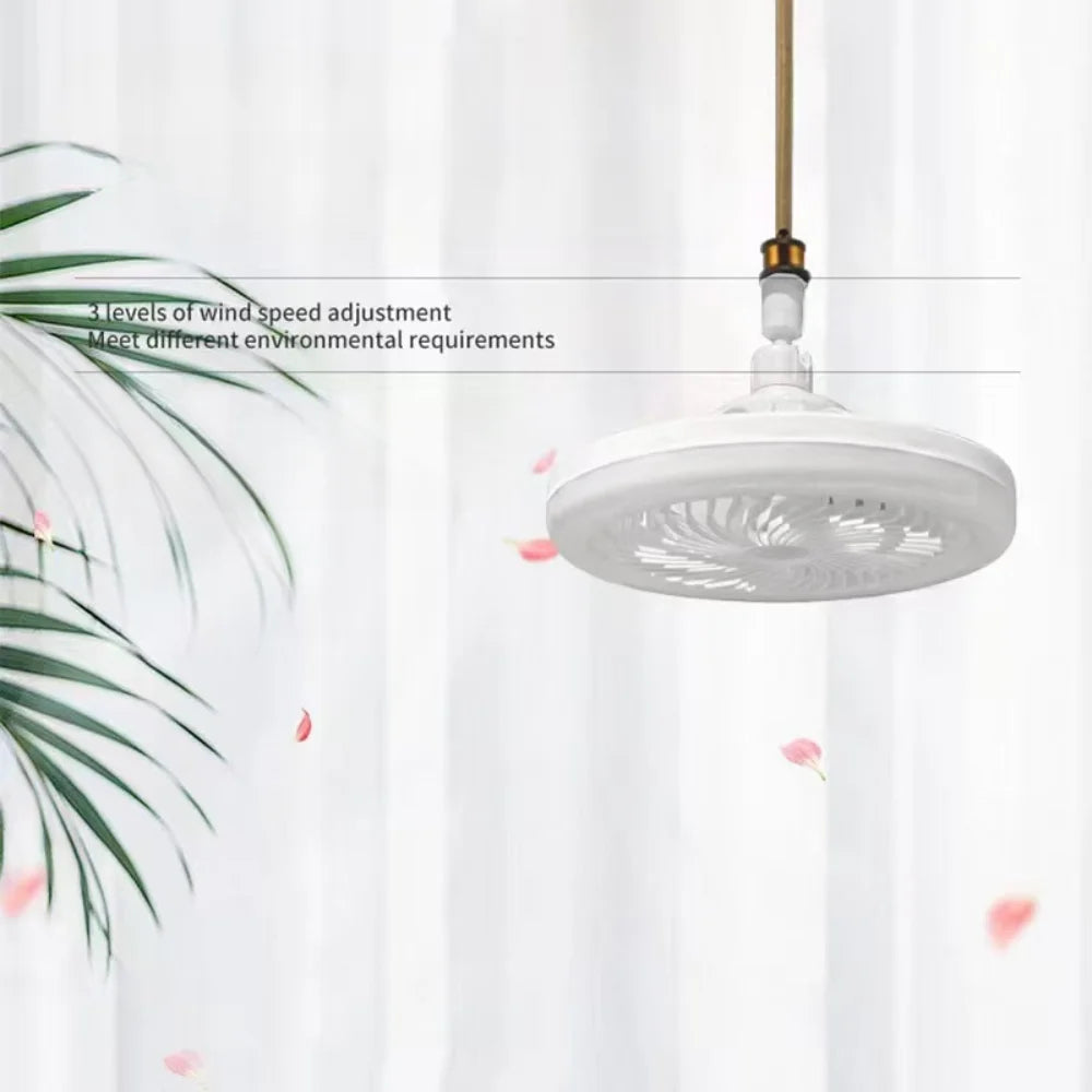 Rotatable 3-in-1 Ceiling Fan Light with Remote – E27 Base for Bedroom & Living Room