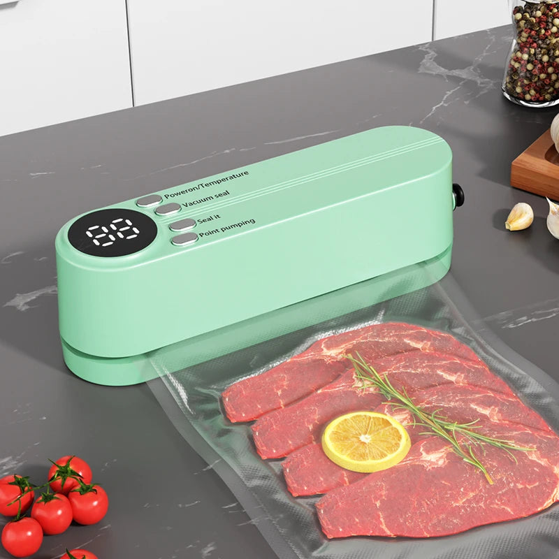 FreshZip™ Portable Vacuum Sealer – USB Rechargeable | Dry & Moist Food Storage with Bags & Pump