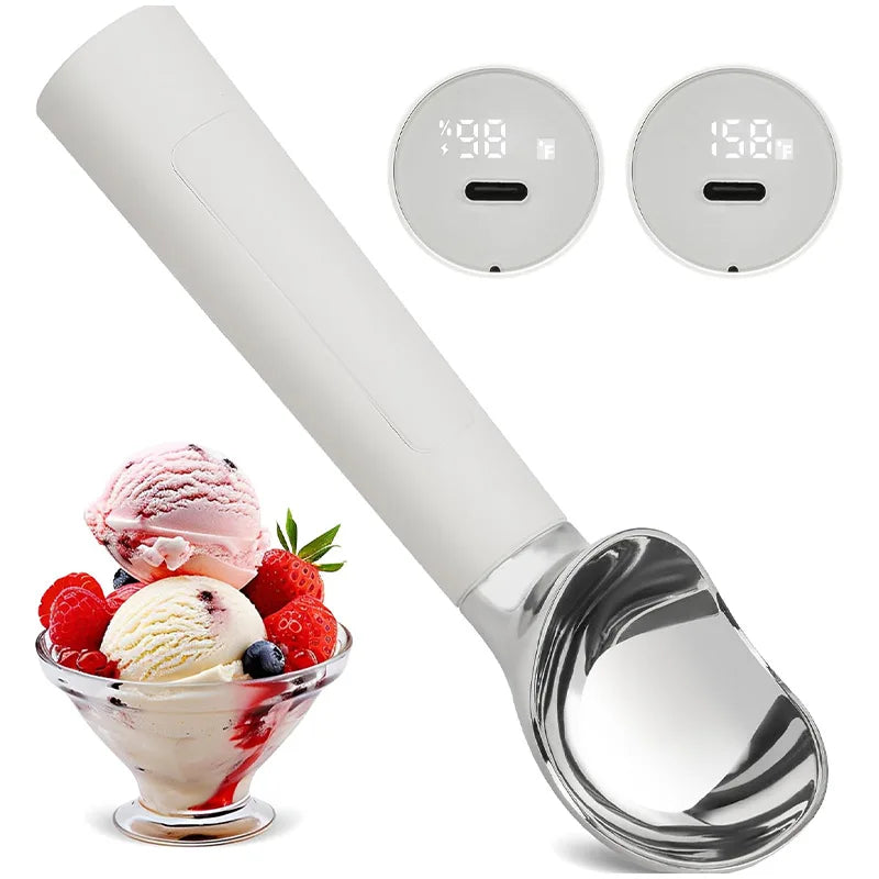 Rechargeable Heated Ice Cream Scoop Adjust Temperature Rapid Heating Preheat Yogurt Spoon Home Kitchen Multifunctional Gadgets