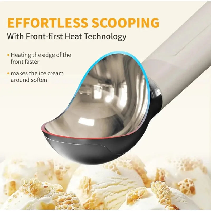 Rechargeable Heated Ice Cream Scoop Adjust Temperature Rapid Heating Preheat Yogurt Spoon Home Kitchen Multifunctional Gadgets
