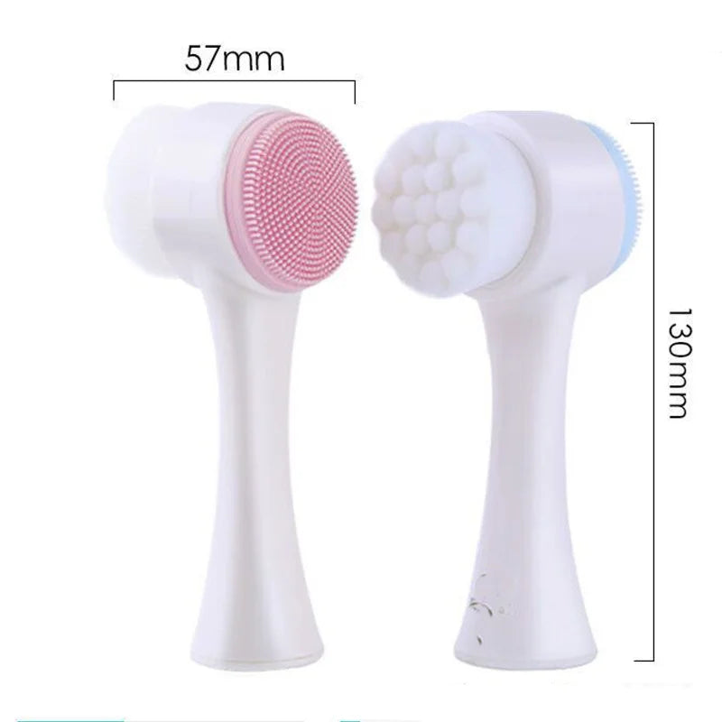 GlowDuo™ Double-Sided Facial Cleansing Brush – Deep Clean, Gentle Exfoliation & Relaxing Massage