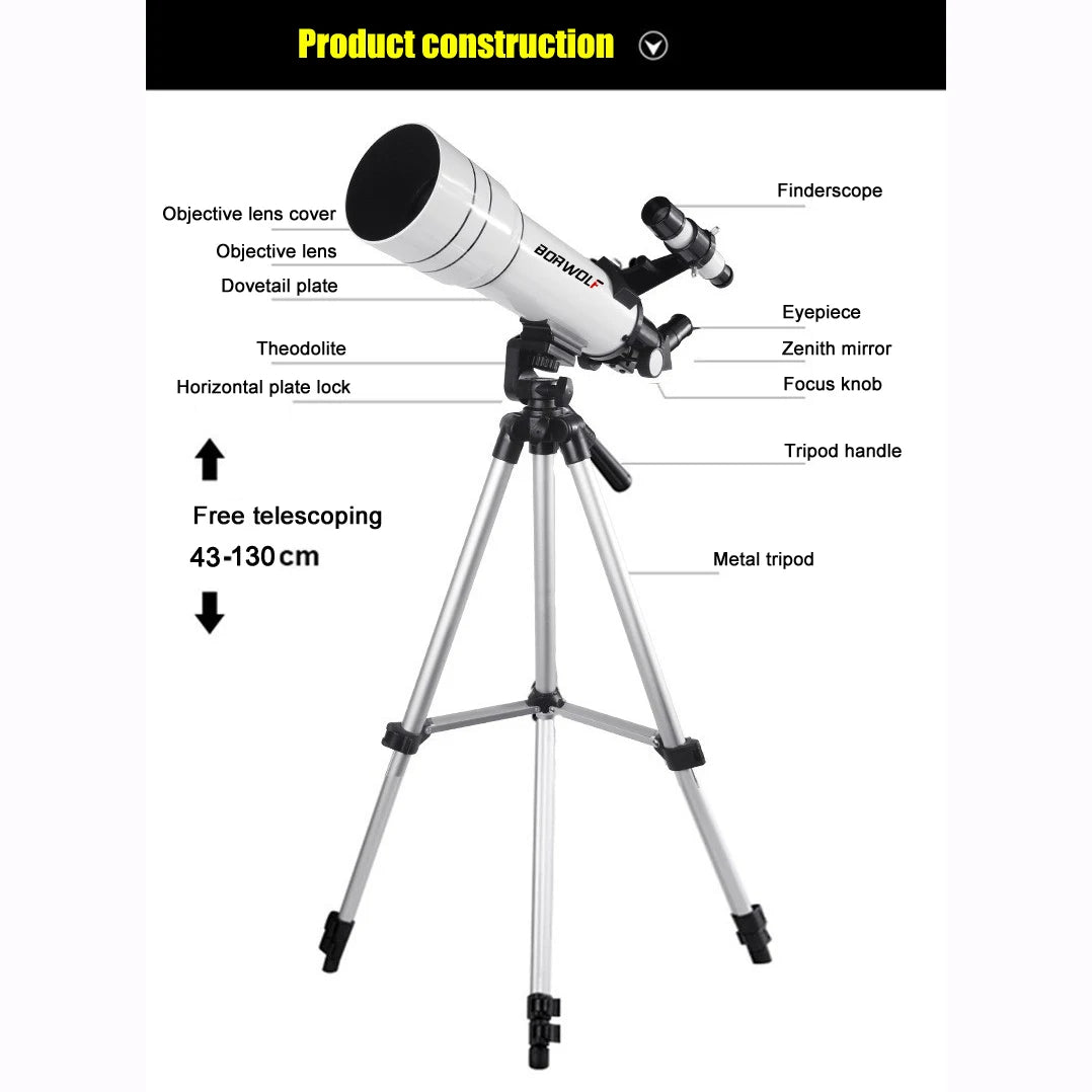 70400 HD Astronomical Telescope – 333X Zoom for Moon, Stars & Bird Watching | Portable Monocular Scope