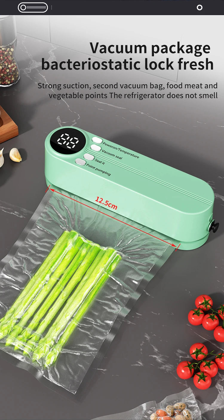 FreshZip™ Portable Vacuum Sealer – USB Rechargeable | Dry & Moist Food Storage with Bags & Pump