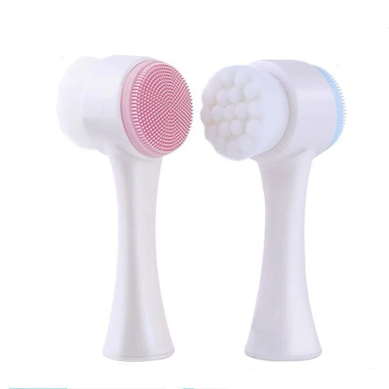 GlowDuo™ Double-Sided Facial Cleansing Brush – Deep Clean, Gentle Exfoliation & Relaxing Massage