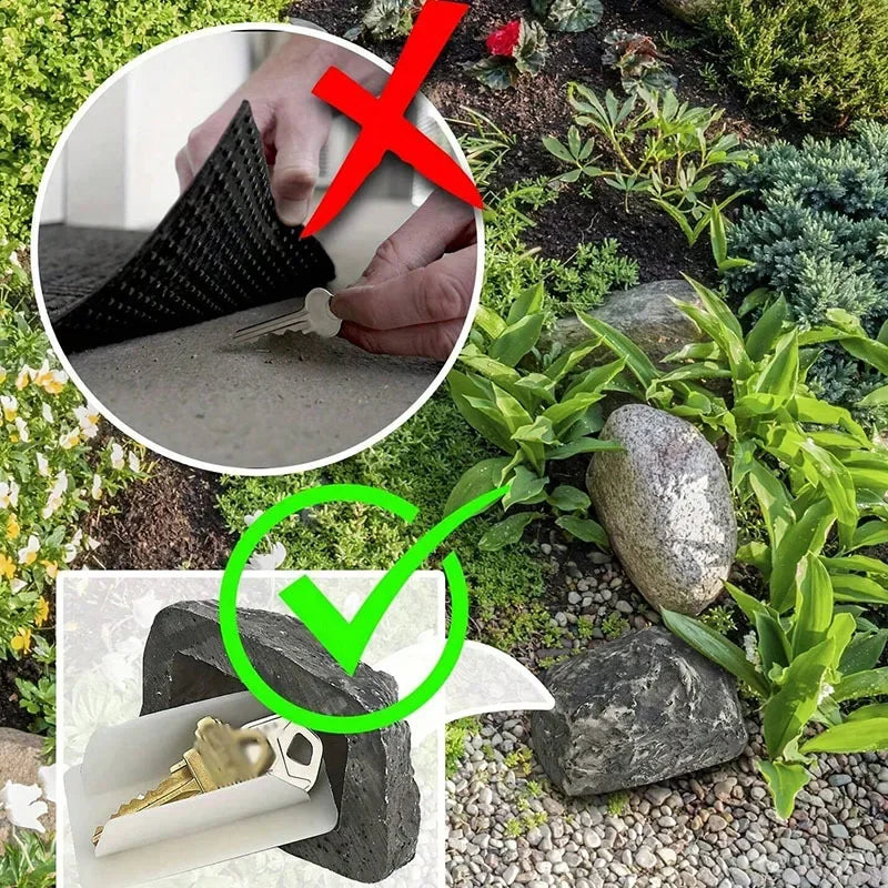 Hidden Stone Key Holder – Outdoor Spare Key Storage Box for Garden & Porch