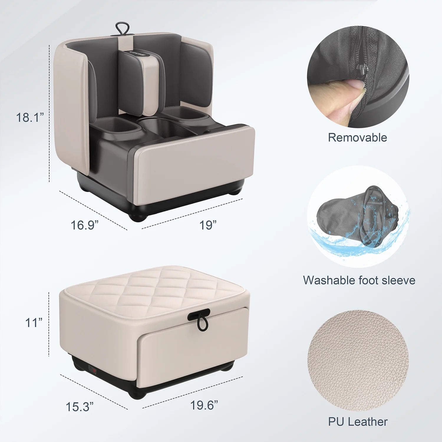 2-in-1 Shiatsu Foot & Calf Massager with Ottoman Rest – Heat Therapy & App Control