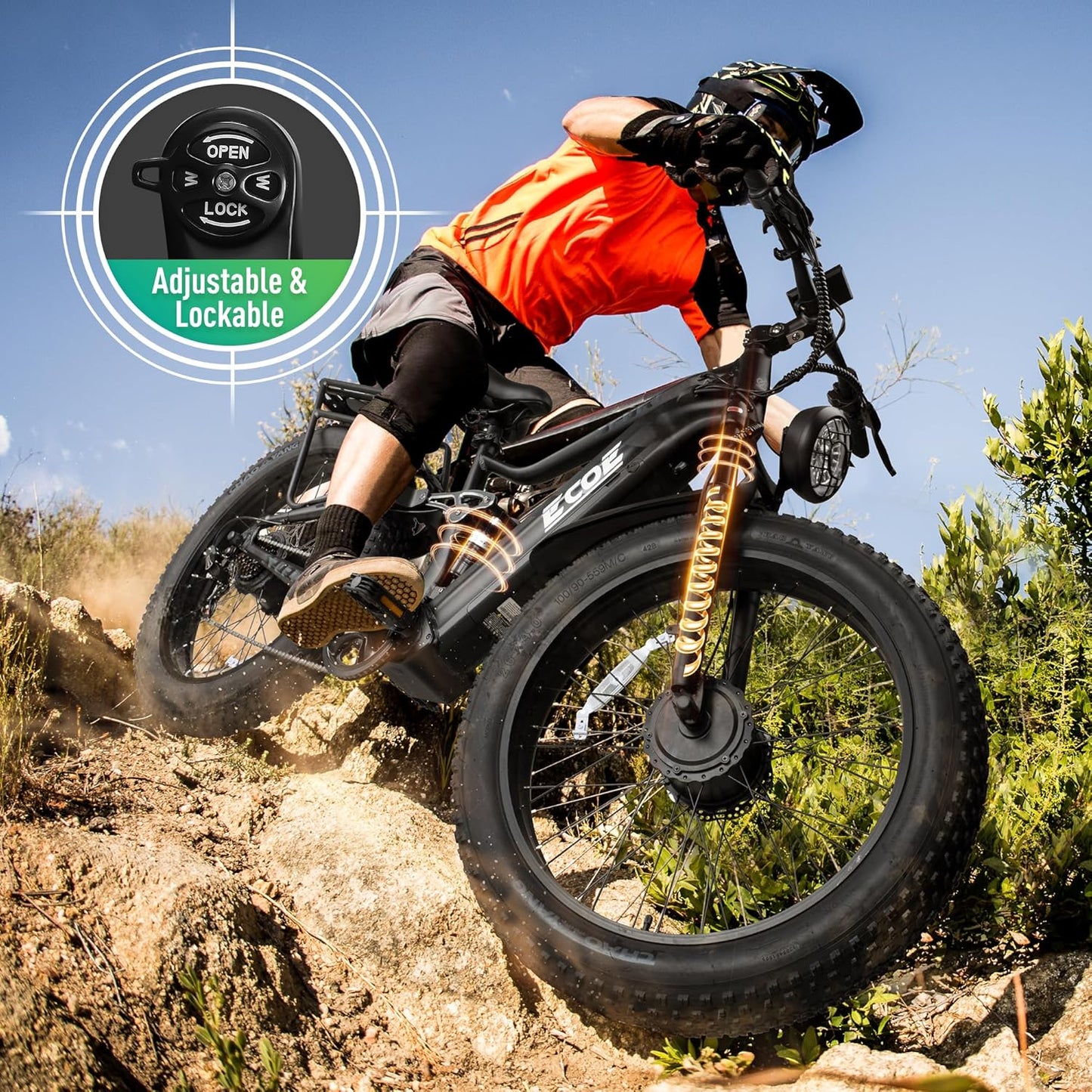 5000W Dual Motor Electric Bike for Adults 52MPH with 60V 32AH Battery, 26X4 Fat Tire All Terrain Ebikes, Full Suspension E Bike, SHM 7-Speed Gear Electric Bicycle(63V) (63V-Z)