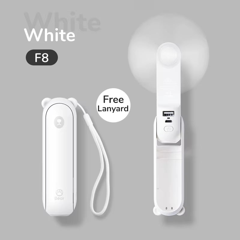Portable Fan Mini Handheld Fan USB 4500Mah Recharge Hand Held Small 3 In1 Pocket Fan with Power Bank Flashlight Feature
