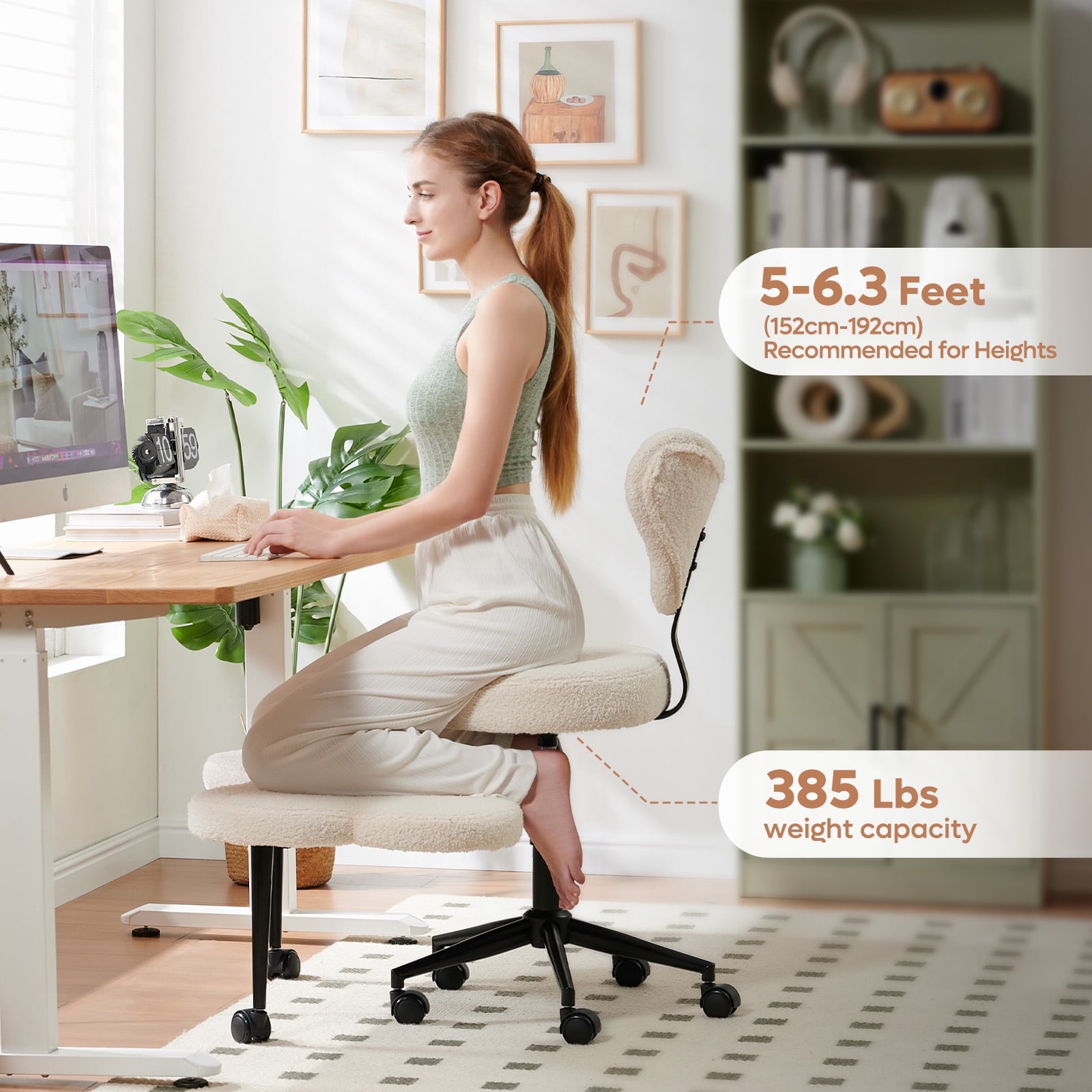 Zulo™ Meditation Chair – Cozy Teddy Fabric, Swivel Base, Ergonomic Design for Home & Office