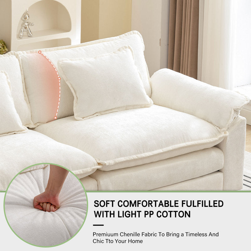 CloudHaven™ 120” U-Shaped Comfy Cloud Couch with 2 Ottomans – by Epic Finds
