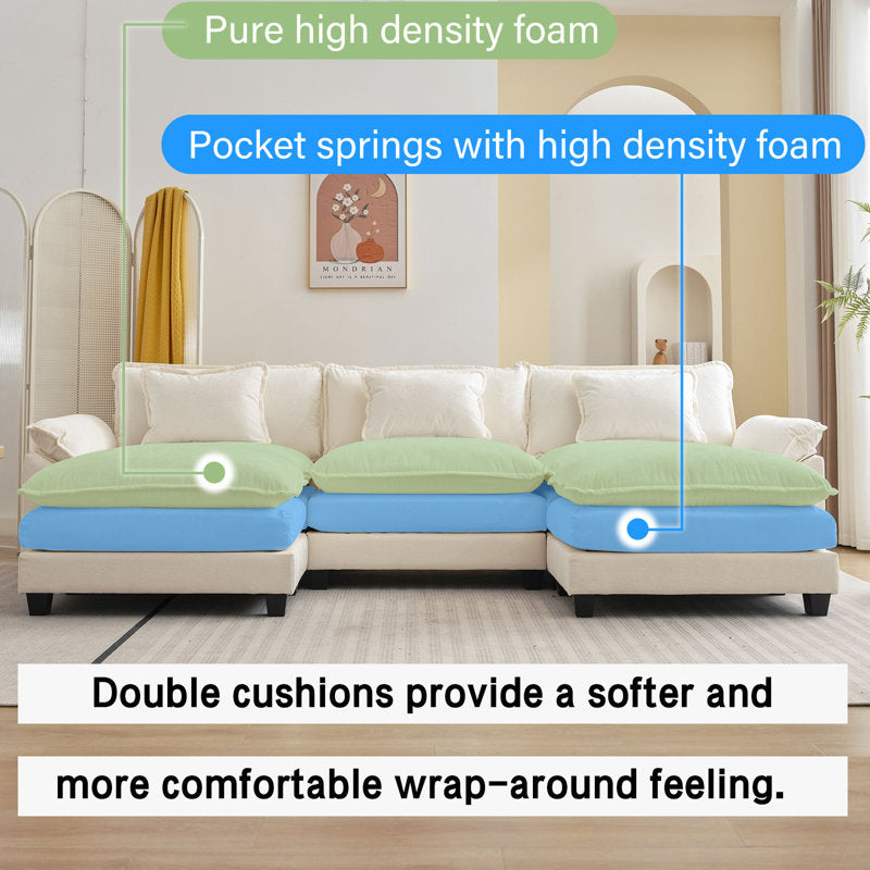 CloudHaven™ 120” U-Shaped Comfy Cloud Couch with 2 Ottomans – by Epic Finds