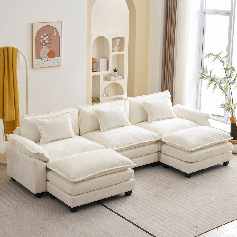CloudHaven™ 120” U-Shaped Comfy Cloud Couch with 2 Ottomans – by Epic Finds