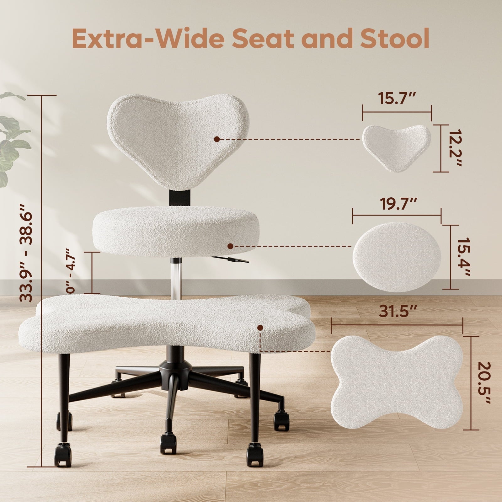Zulo™ Meditation Chair – Cozy Teddy Fabric, Swivel Base, Ergonomic Design for Home & Office