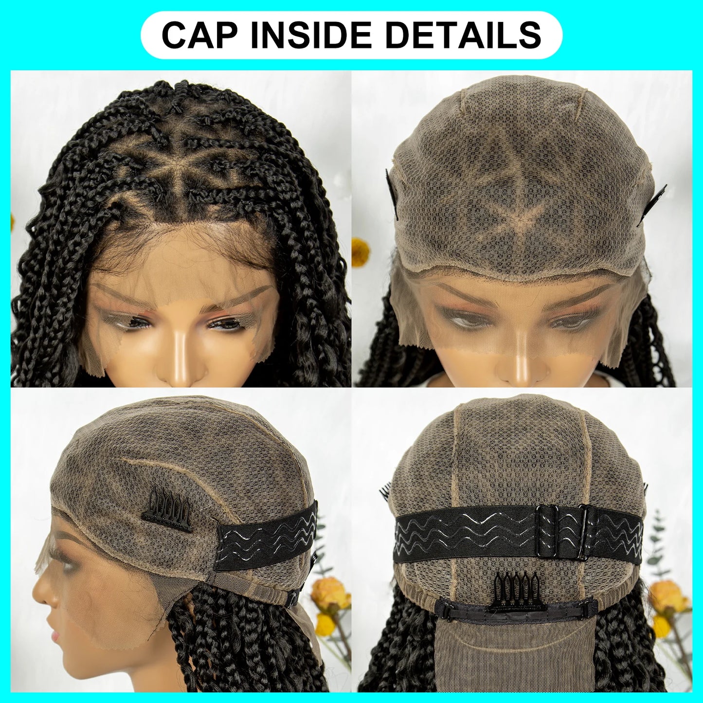 BohoGoddess™ Braided Wig – Full Lace Bohemian Box Braids with Curly Ends & Baby Hairs