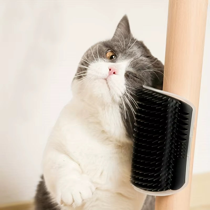 Wall-Mounted Cat Self Groomer with Massage Comb Brush - Ideal for Kittens and Puppies!