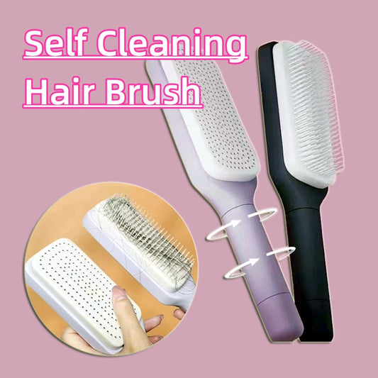 Revolutionary 4-in-1 Self-Cleaning Hair Brush - Anti-Static Massage Comb with Scalable Rotating Design